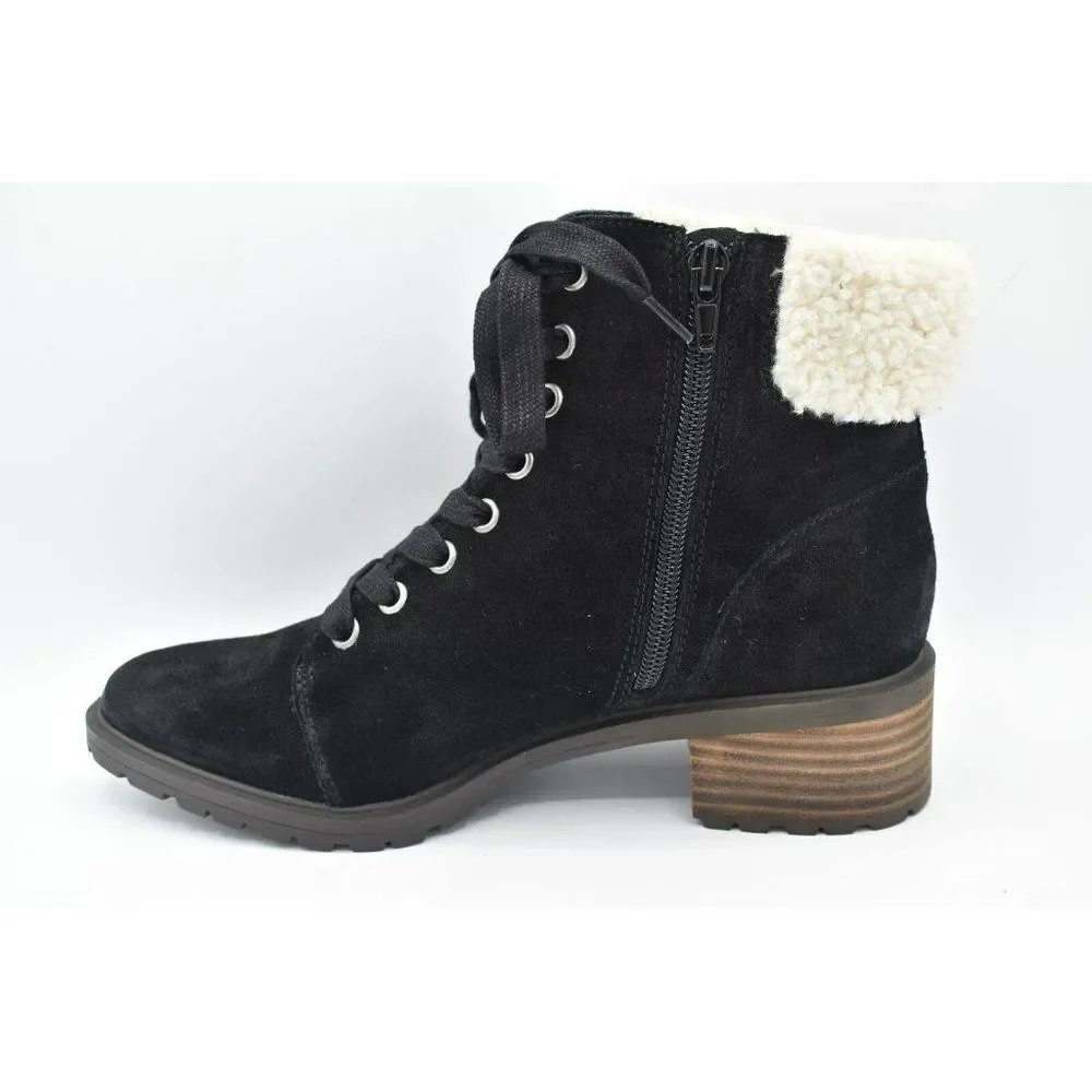 Lucky Brand Womens‎ Size 8.5 Jacenia Shearling Suede Black Fashion Winter Boots